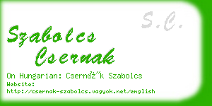 szabolcs csernak business card